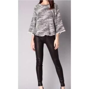 IRO LICIA FRINGE WEAVE CROP WOMENS SWEATER-38